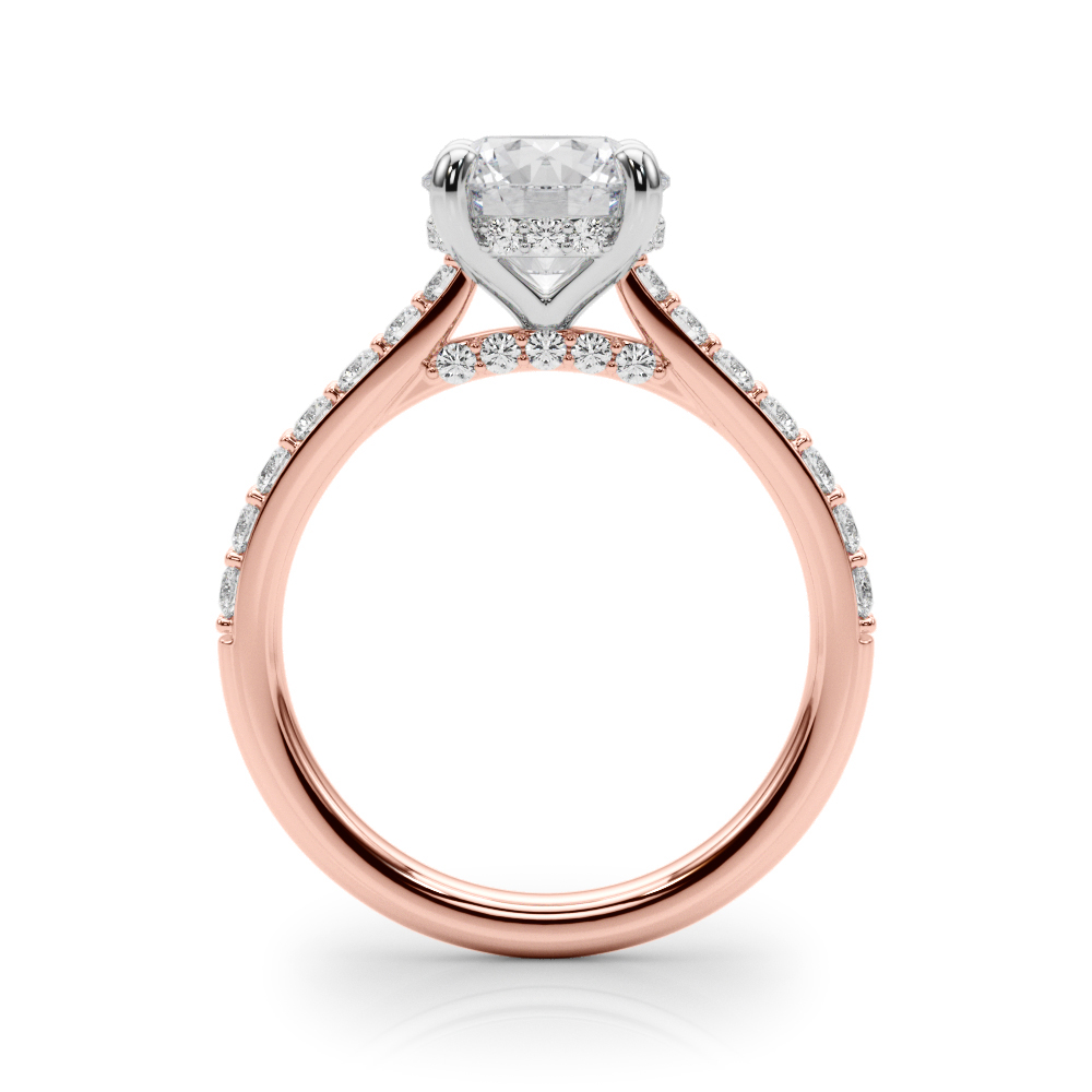 The Theodora Hidden Halo Engagement Ring, side view