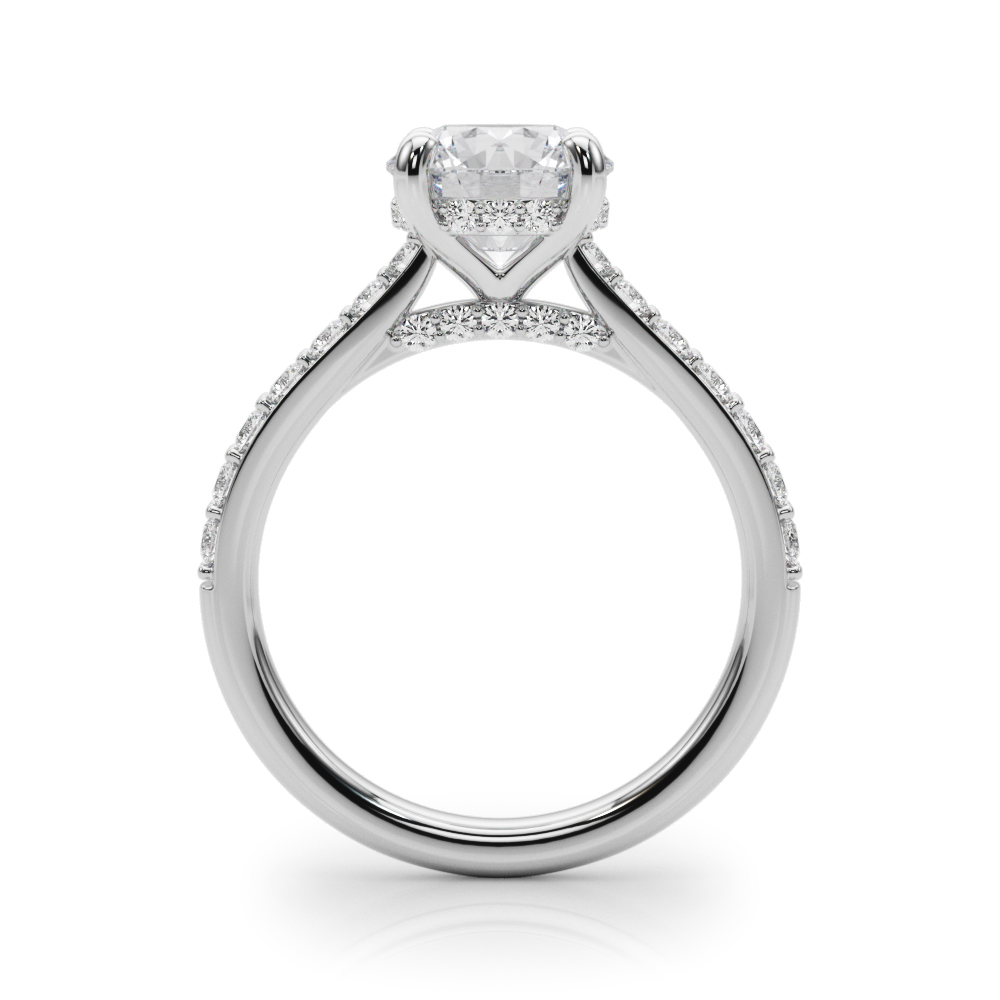 The Theodora Hidden Halo Engagement Ring, side view