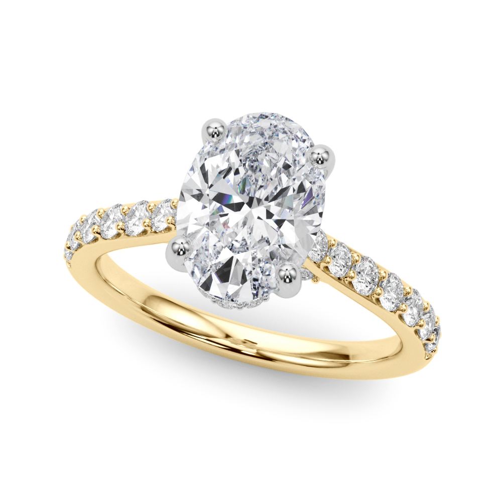 The Faye Hidden Halo Engagement Ring, front view