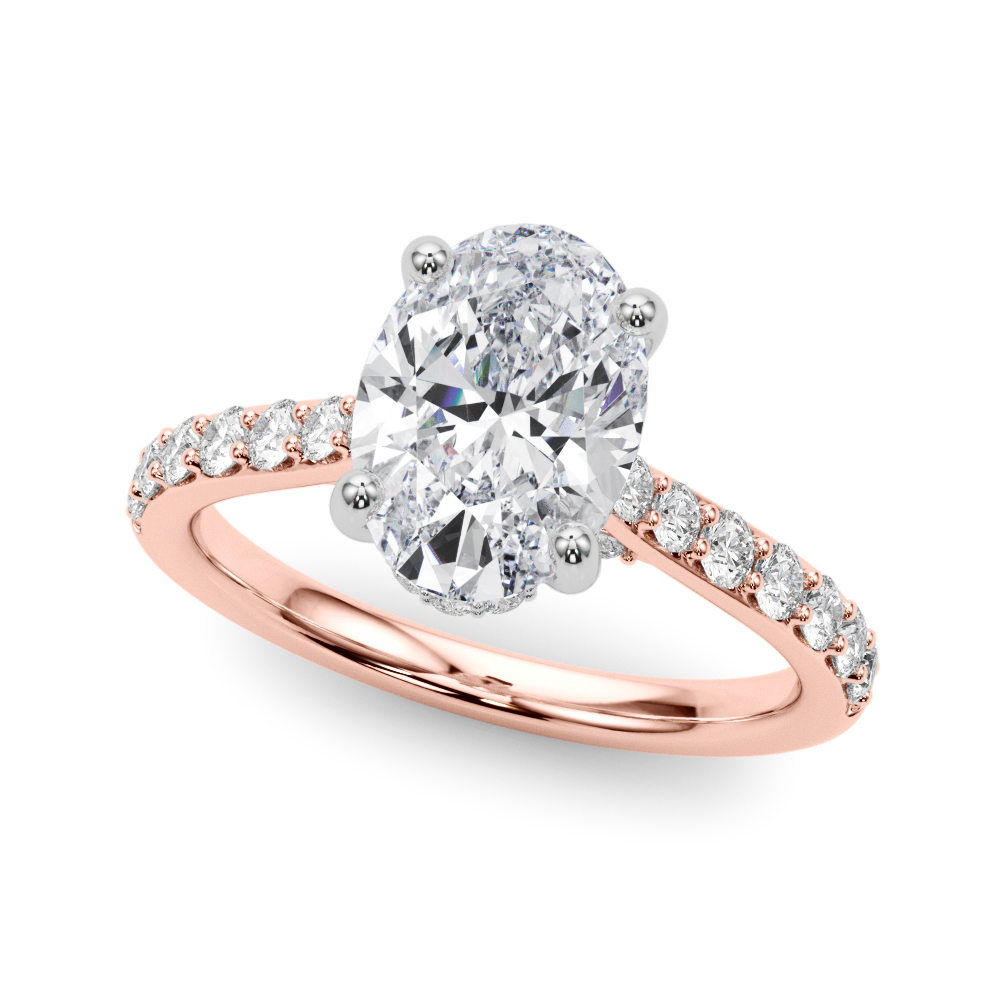 The Faye Hidden Halo Engagement Ring, front view