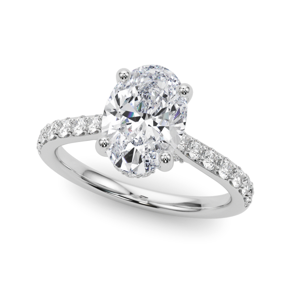 The Faye Hidden Halo Engagement Ring, front view