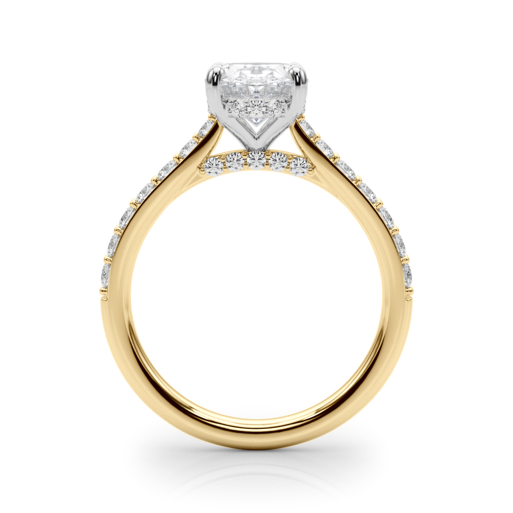 The Faye Hidden Halo Engagement Ring, side view