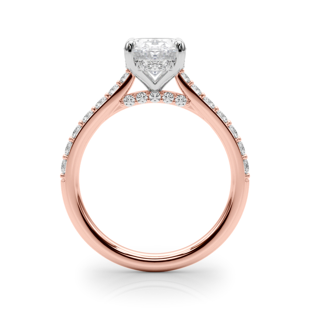 The Faye Hidden Halo Engagement Ring, side view
