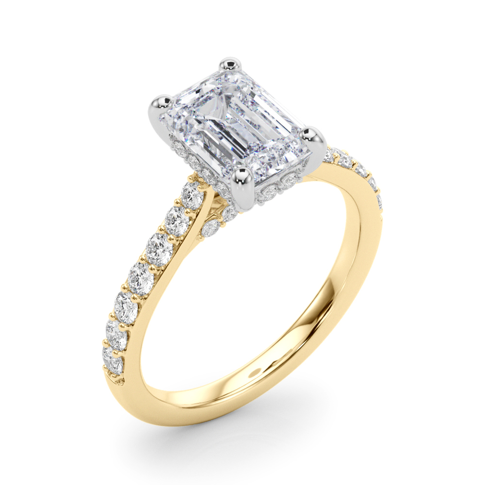 The Odette Hidden Halo Engagement Ring, angled view