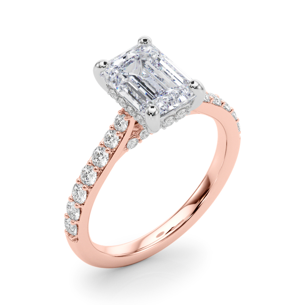 The Odette Hidden Halo Engagement Ring, angled view