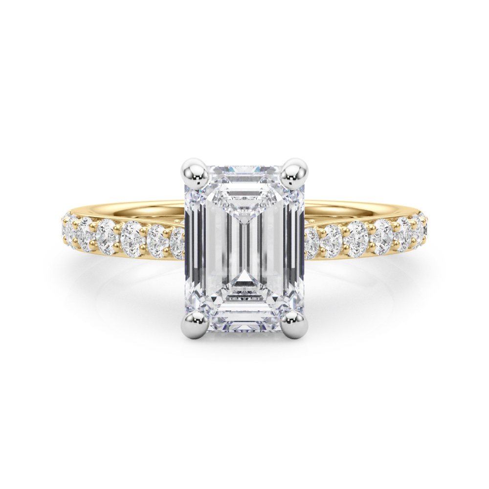 The Odette Hidden Halo Engagement Ring, set view