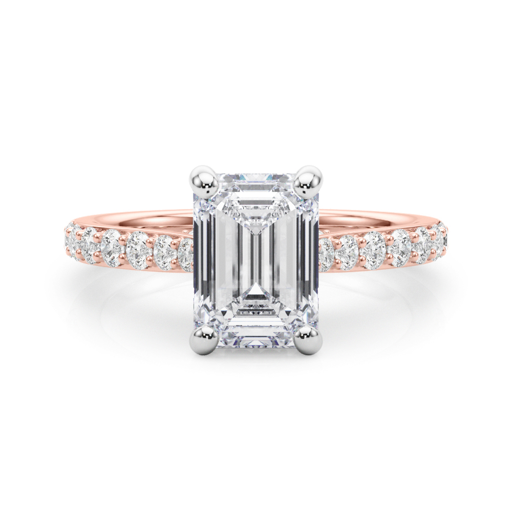 The Odette Hidden Halo Engagement Ring, set view