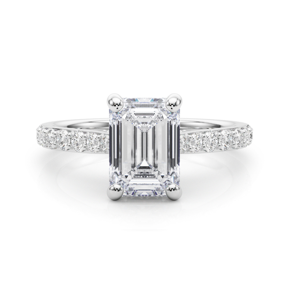The Odette Hidden Halo Engagement Ring, set view