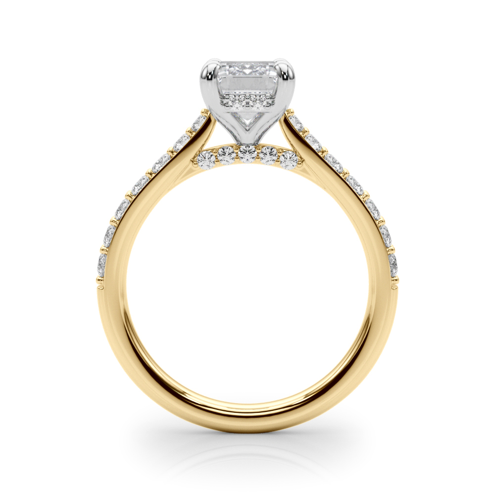 The Odette Hidden Halo Engagement Ring, side view