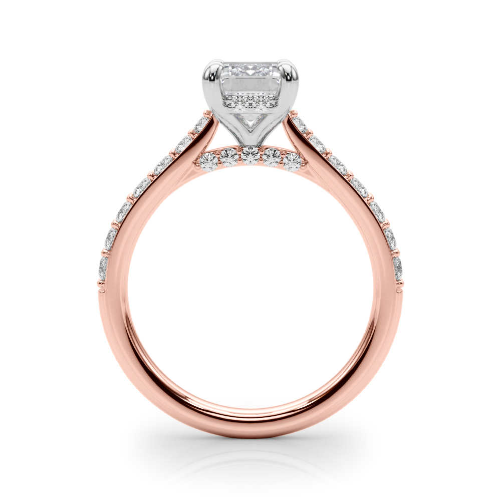 The Odette Hidden Halo Engagement Ring, side view