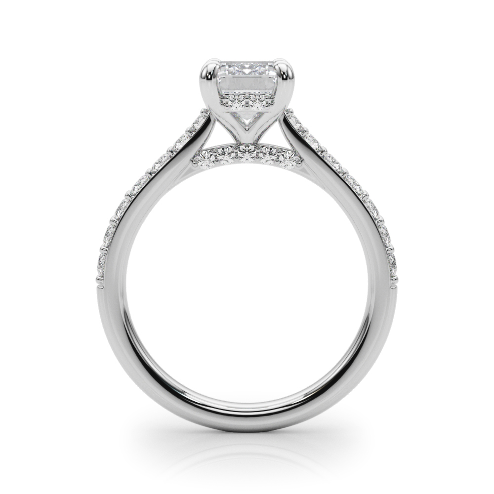 The Odette Hidden Halo Engagement Ring, side view