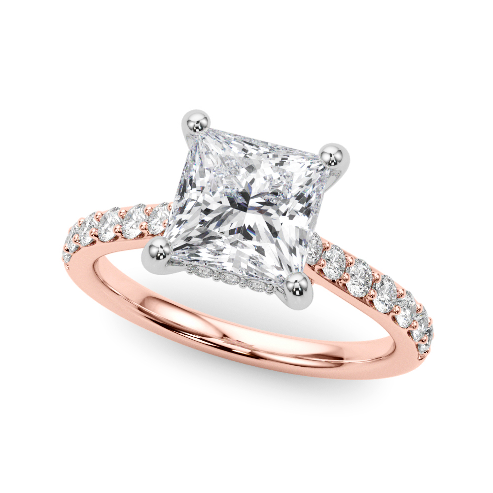The Aurora Hidden Halo Engagement Ring, front view