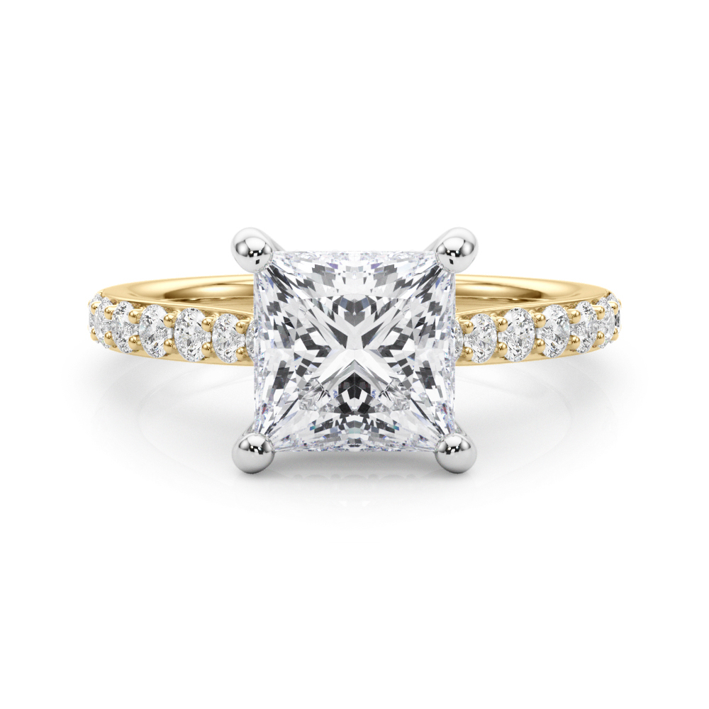 The Aurora Hidden Halo Engagement Ring, set view