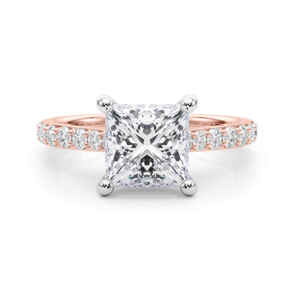 The Aurora Hidden Halo Engagement Ring, set view
