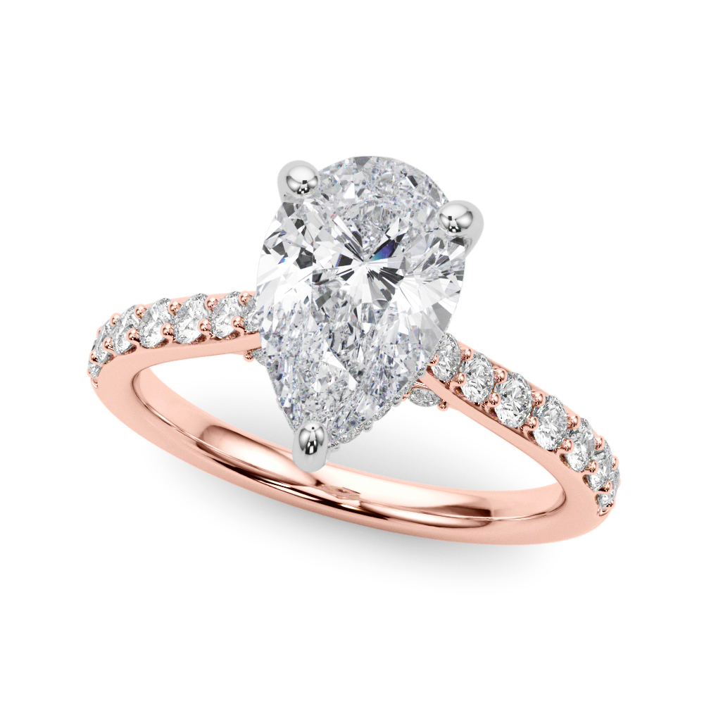 The Alexandra Hidden Halo Engagement Ring, front view