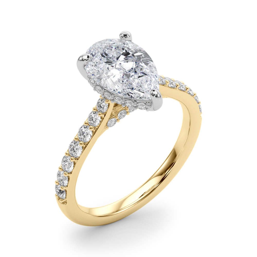 The Alexandra Hidden Halo Engagement Ring, angled view
