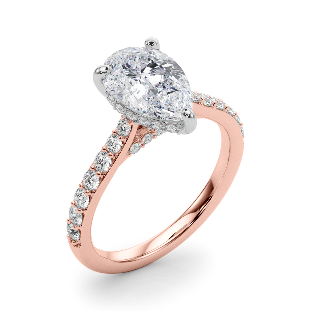 The Alexandra Hidden Halo Engagement Ring, angled view