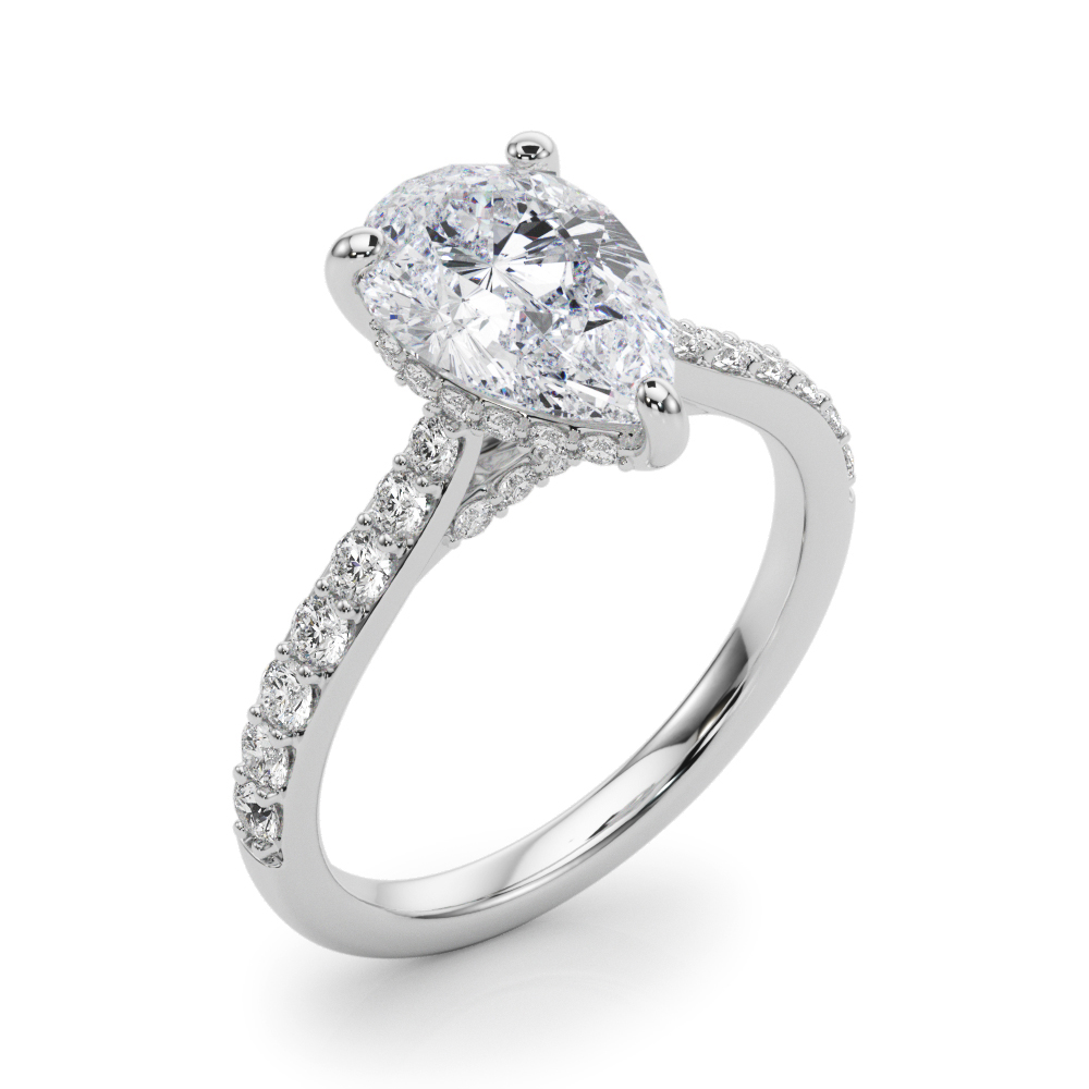 The Alexandra Hidden Halo Engagement Ring, angled view