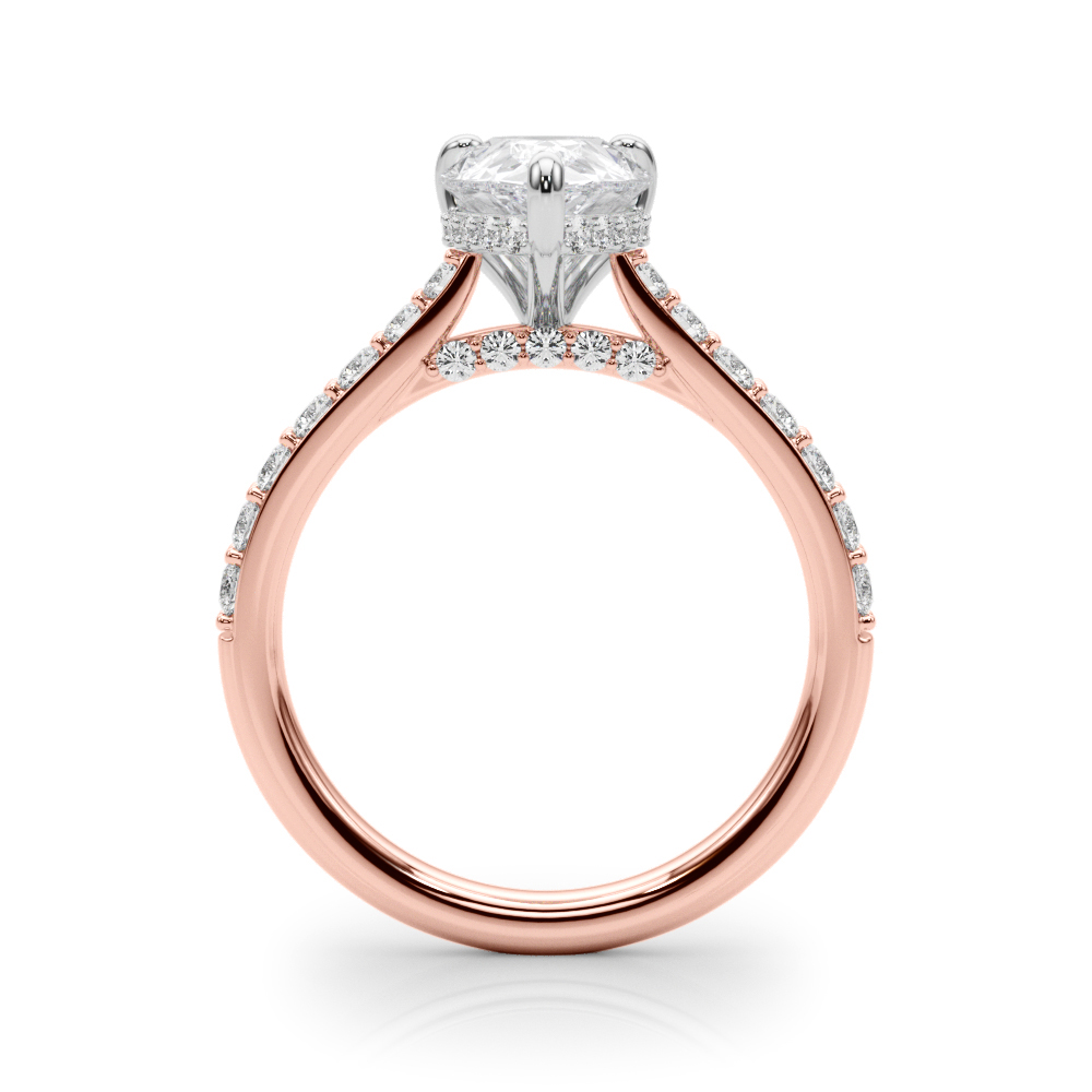 The Alexandra Hidden Halo Engagement Ring, side view