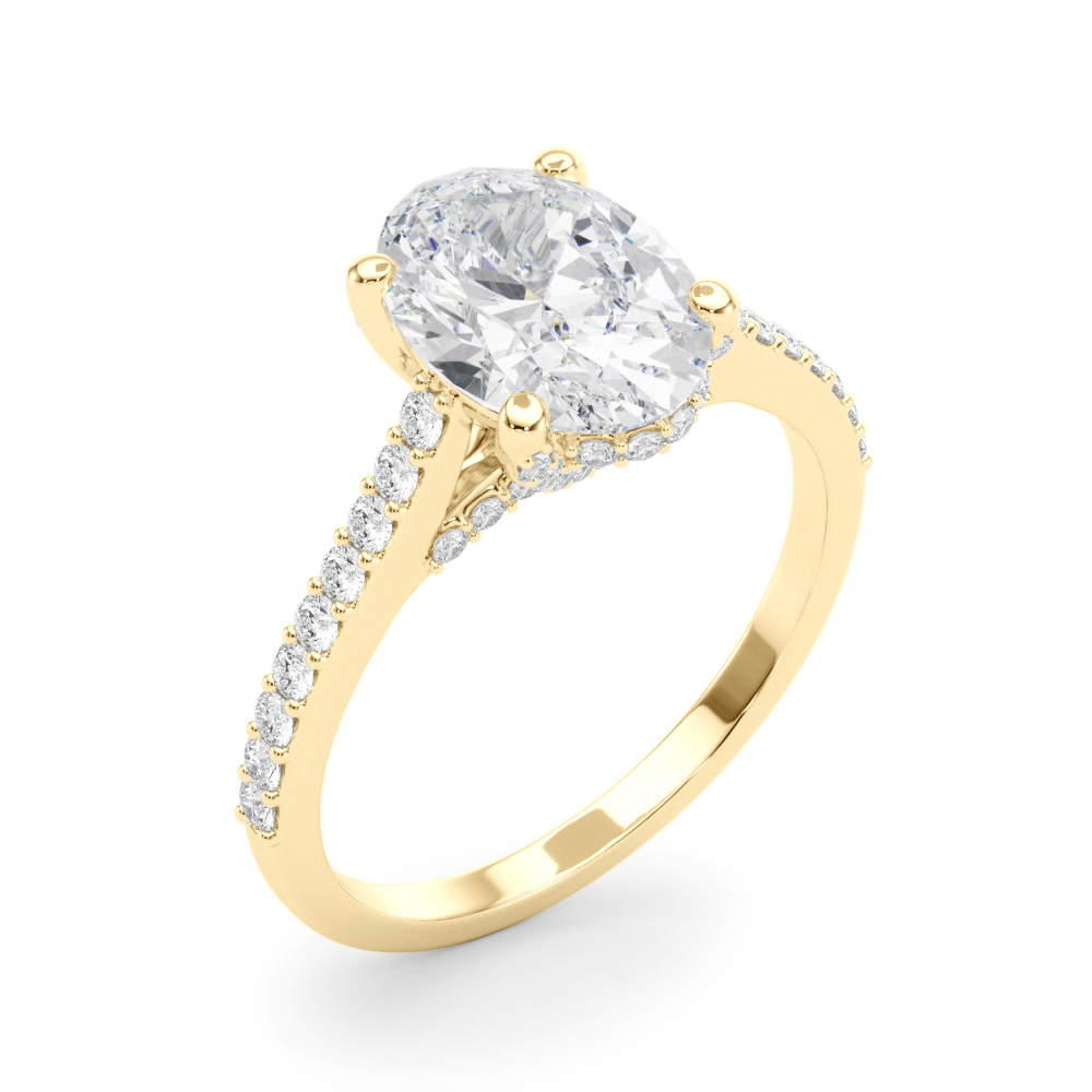The Vienna Hidden Halo Engagement Ring, angled view
