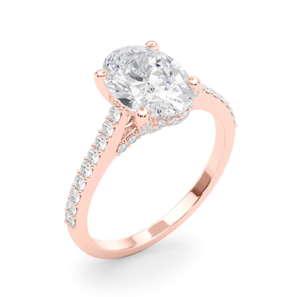 The Vienna Hidden Halo Engagement Ring, angled view