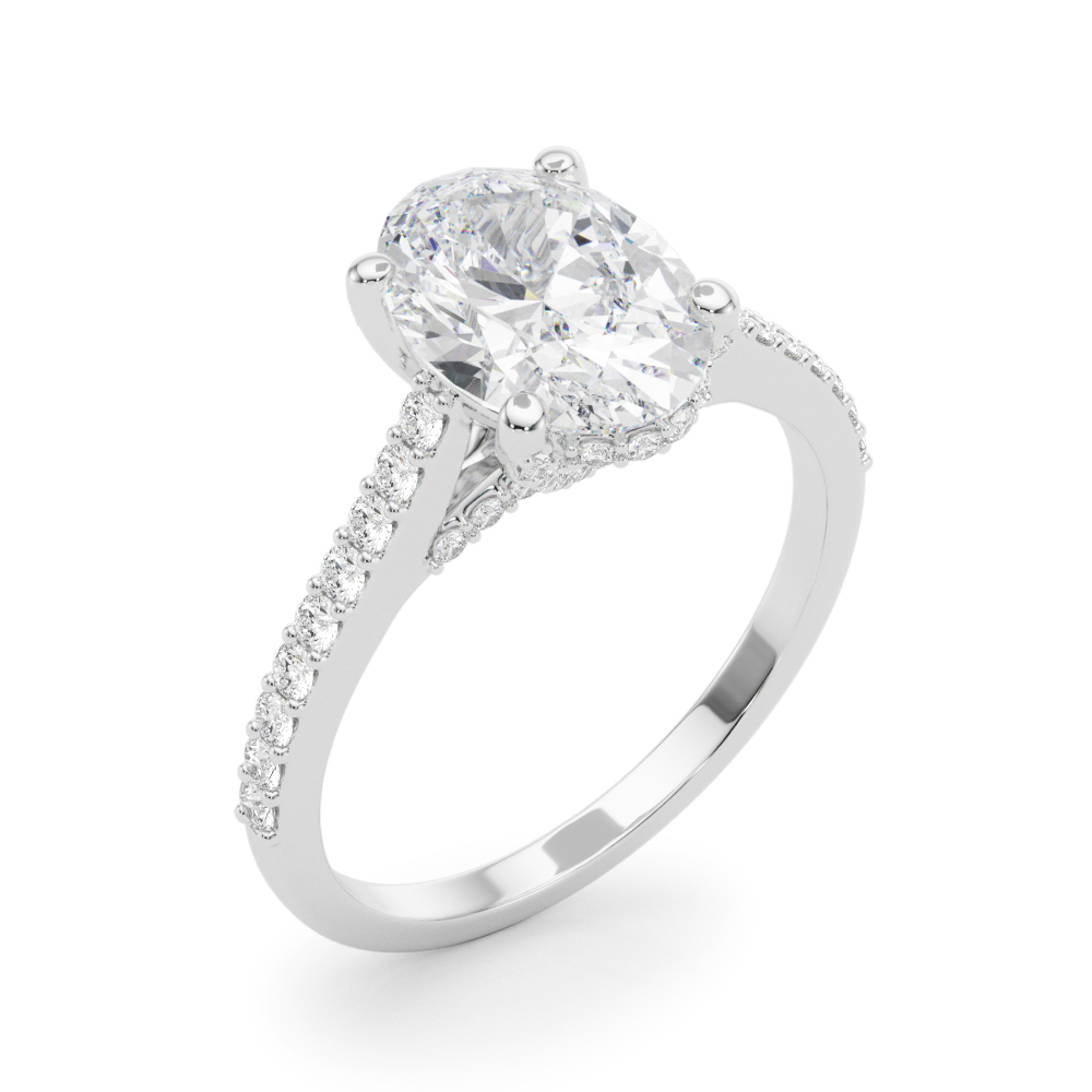 The Vienna Hidden Halo Engagement Ring, angled view