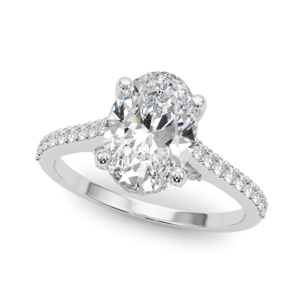 The Vienna Hidden Halo Engagement Ring, front view
