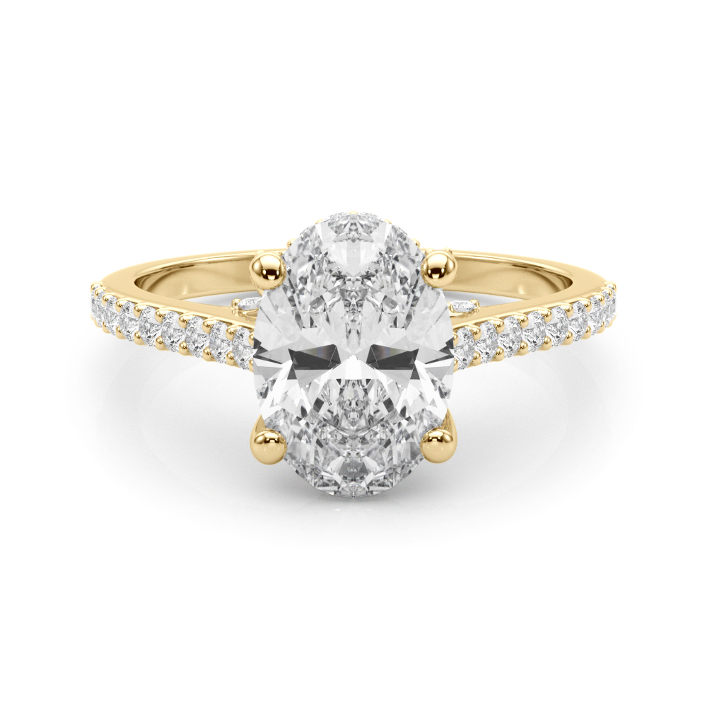 The Vienna Hidden Halo Engagement Ring, set view