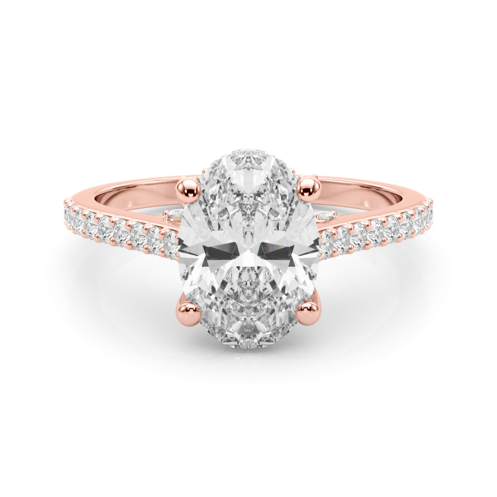 The Vienna Hidden Halo Engagement Ring, set view