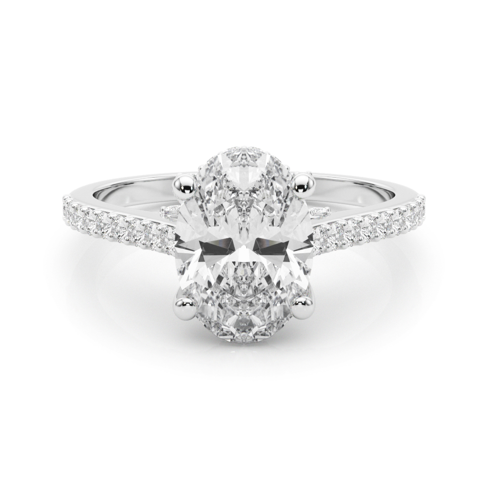 The Vienna Hidden Halo Engagement Ring, set view
