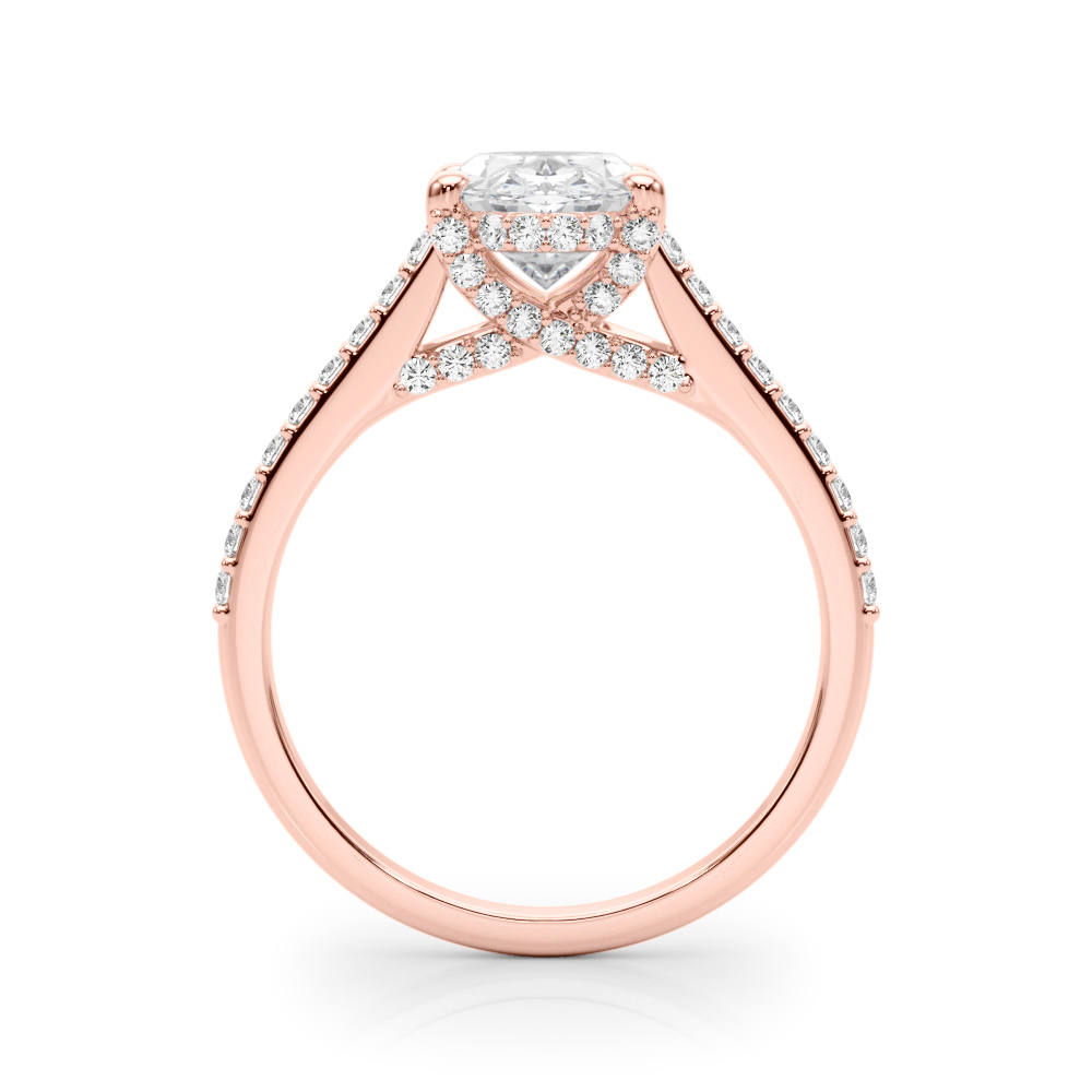 The Vienna Hidden Halo Engagement Ring, side view