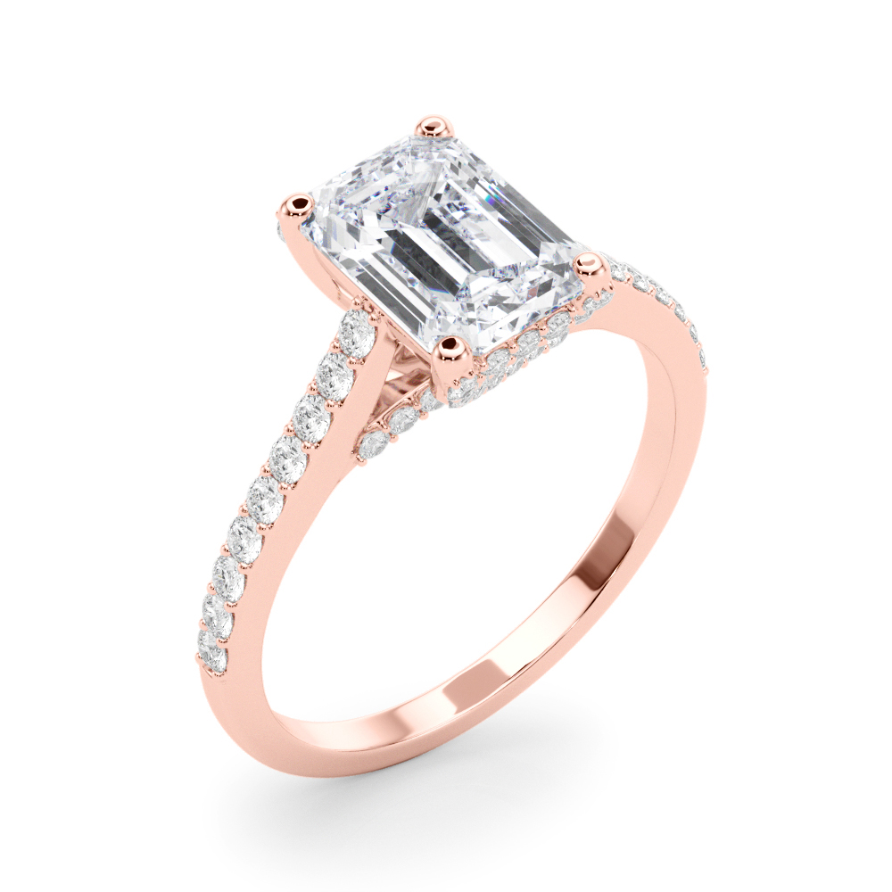 The Savannah Hidden Halo Engagement Ring, angled view