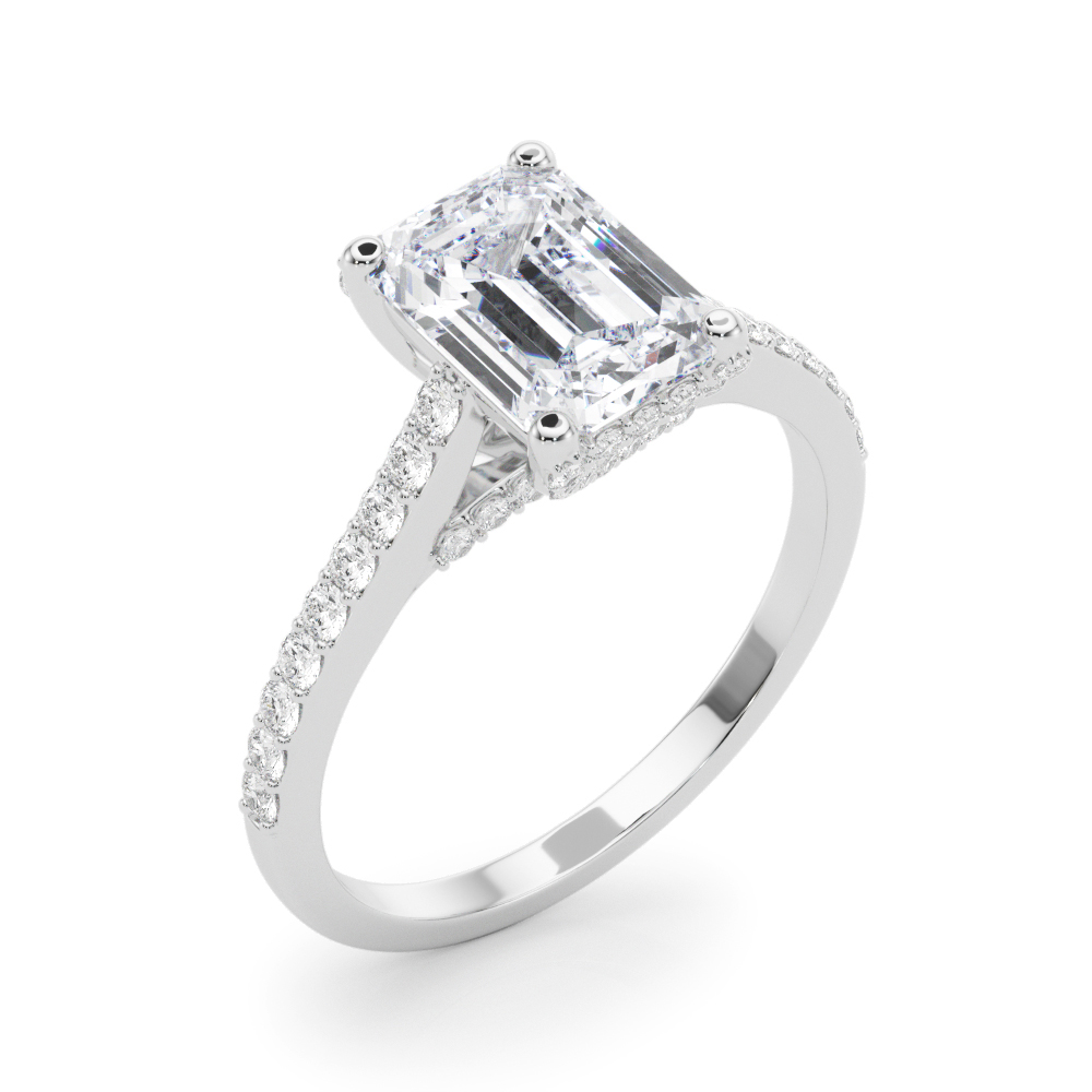 The Savannah Hidden Halo Engagement Ring, angled view