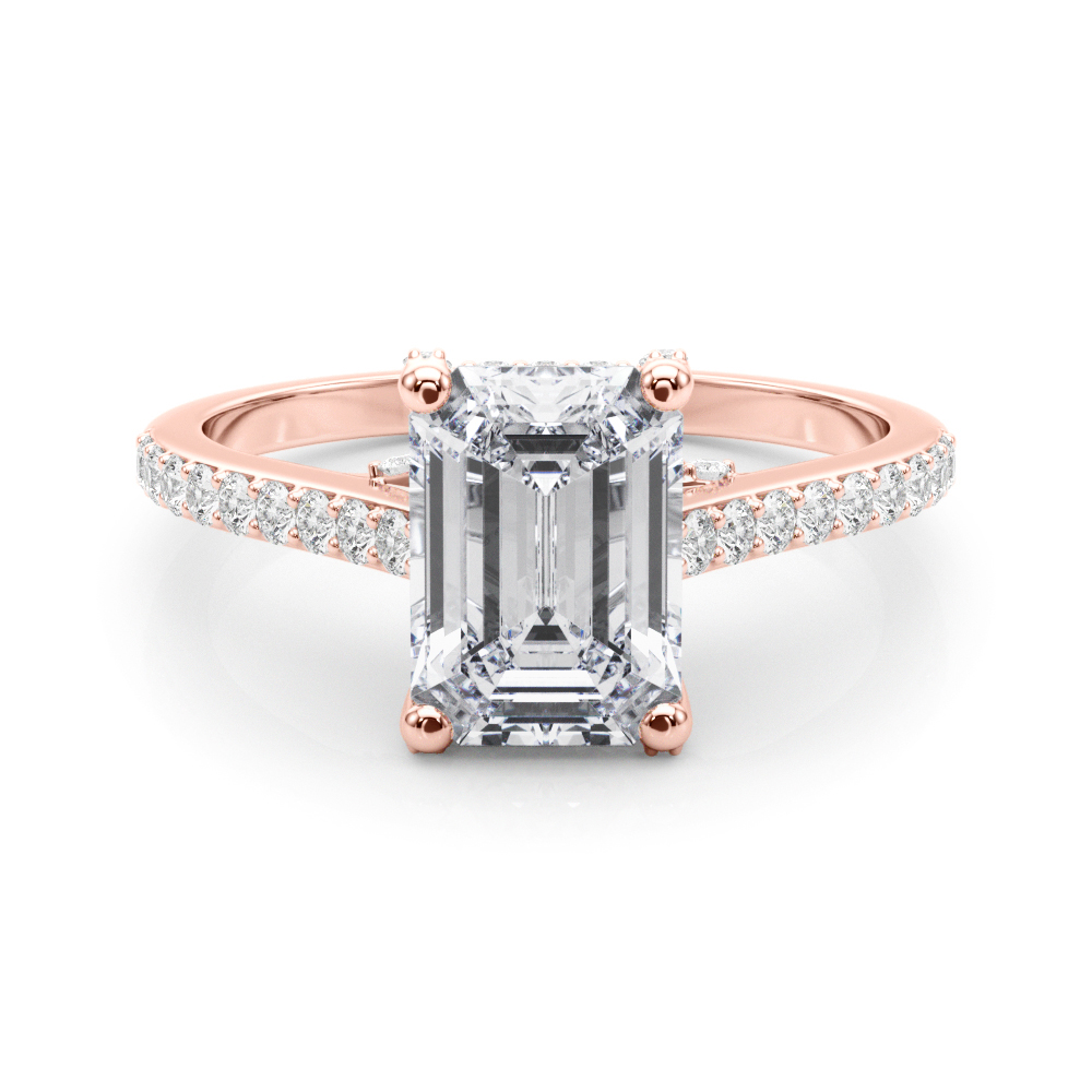 The Savannah Hidden Halo Engagement Ring, set view