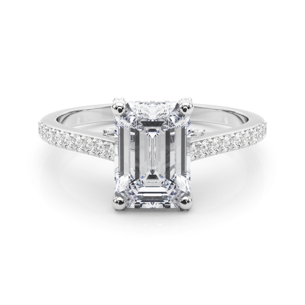The Savannah Hidden Halo Engagement Ring, set view