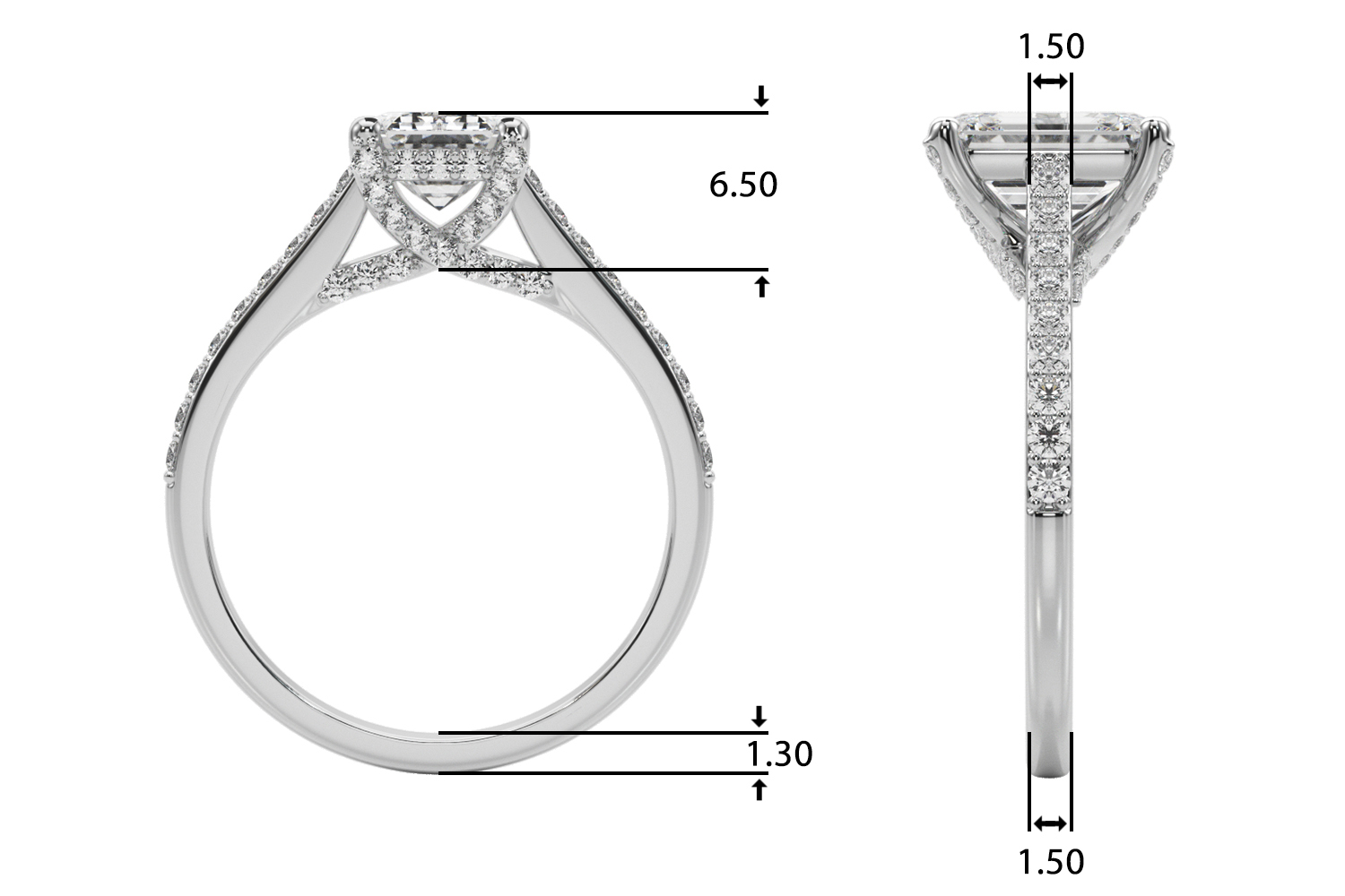 The Savannah Hidden Halo Engagement Ring, upright view