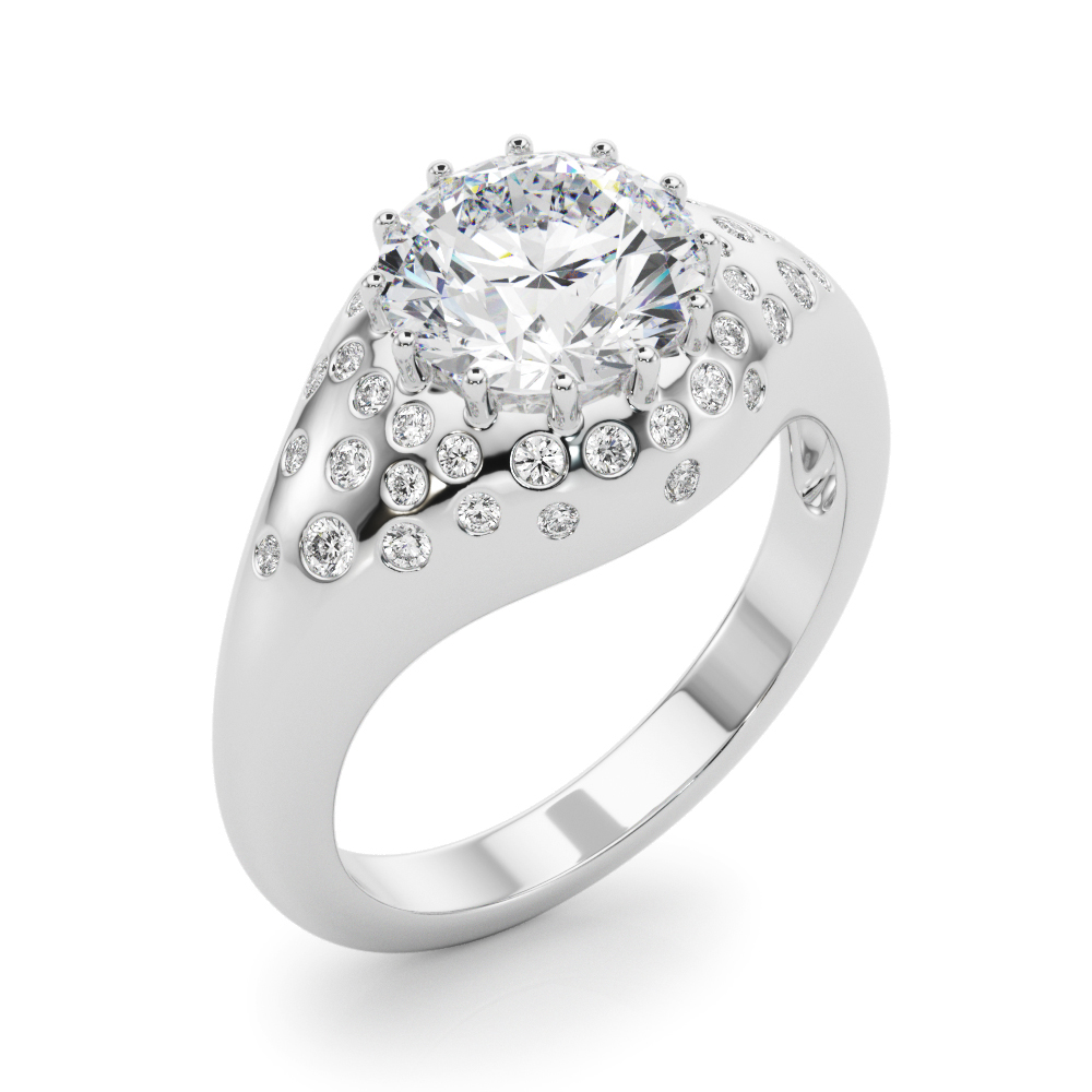 The Lucille Engagement Ring, angled view