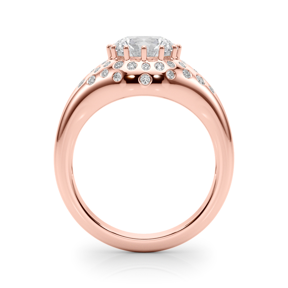 The Lucille Engagement Ring, side view