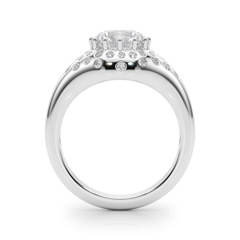 The Lucille Engagement Ring, side view