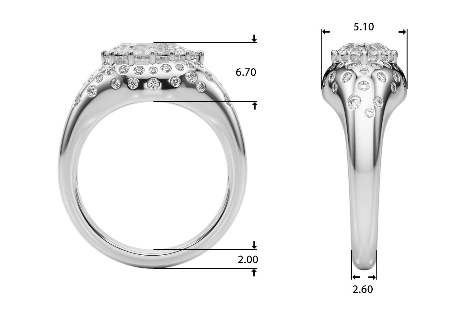 The Esme Engagement Ring, upright view