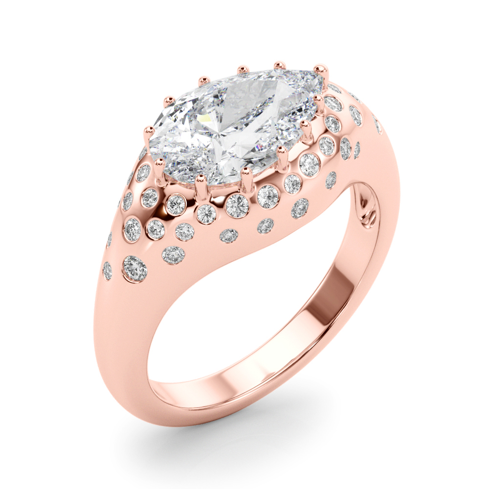 The Mia Engagement Ring, angled view