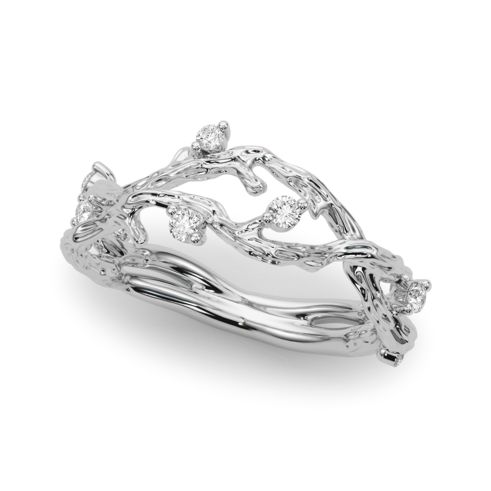 Accented Textured Vine Ring