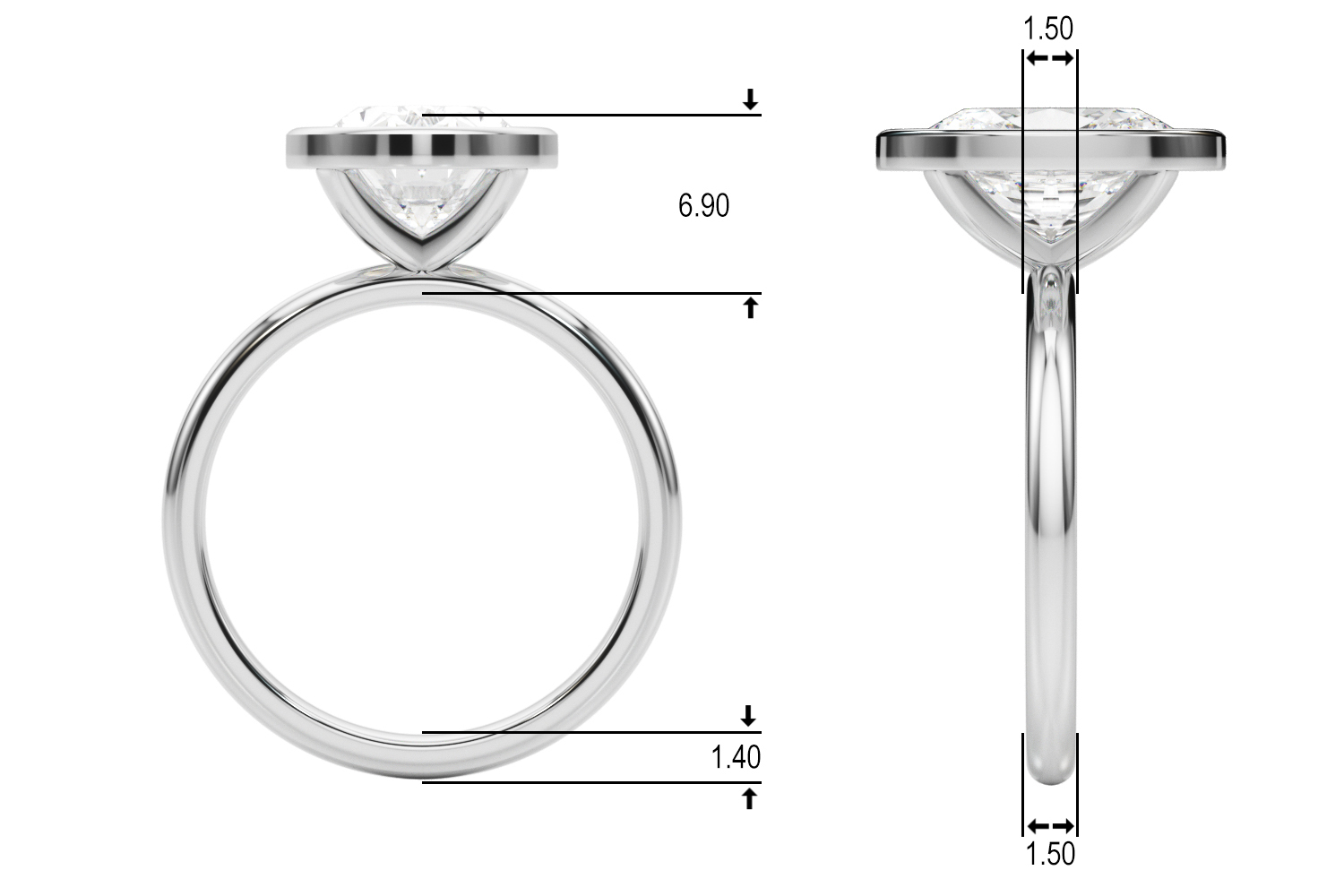 The Katherine Solitaire Engagement Ring, upright view