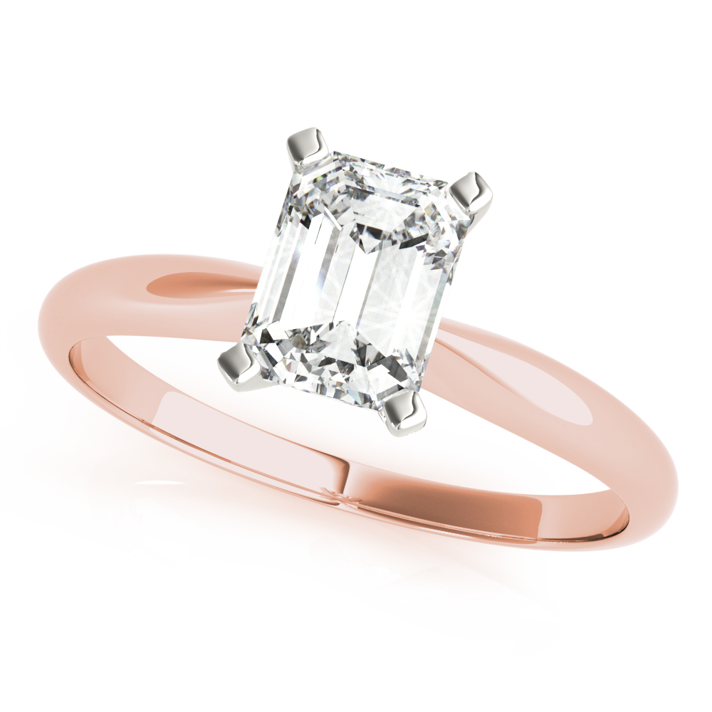 Solitaire Emerald Cut Engagement Ring