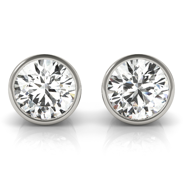 Round Bezel Set Solitaire Studs