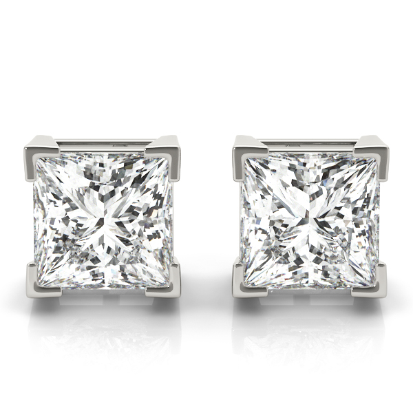 Solitaire Princess Cut Studs