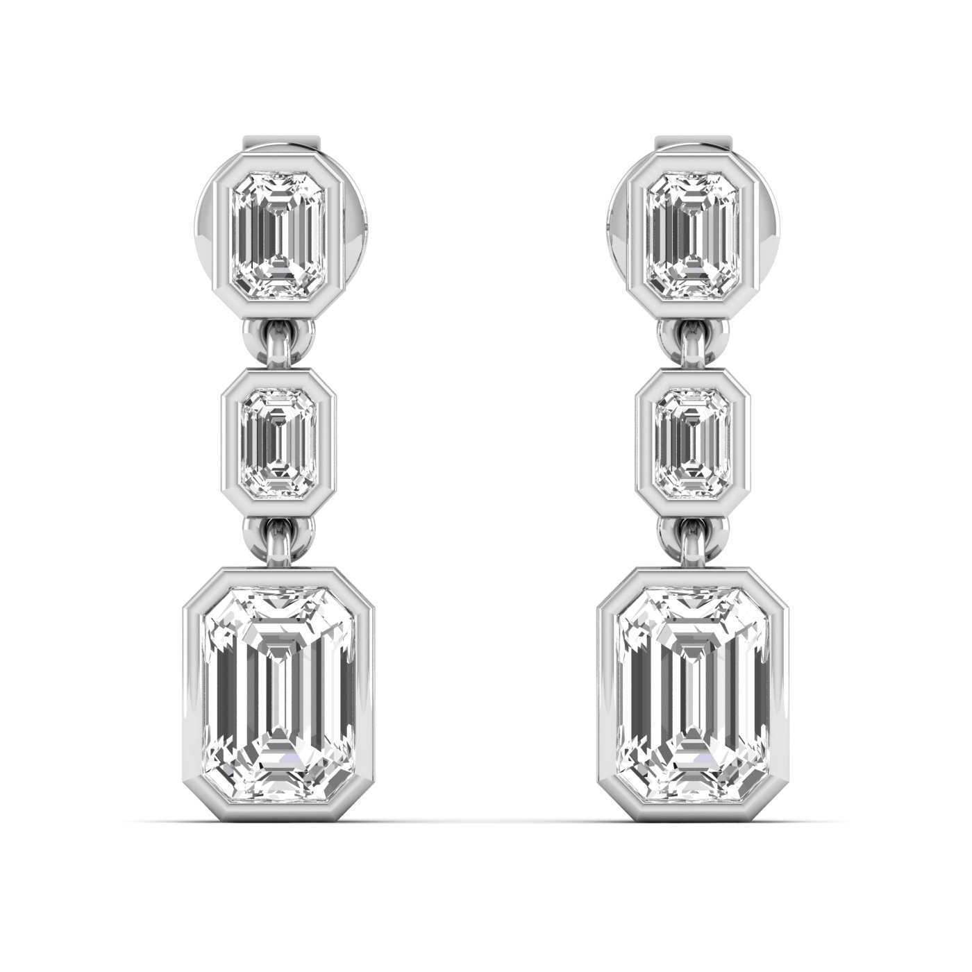LGD Emerald Cut Drop Earrings