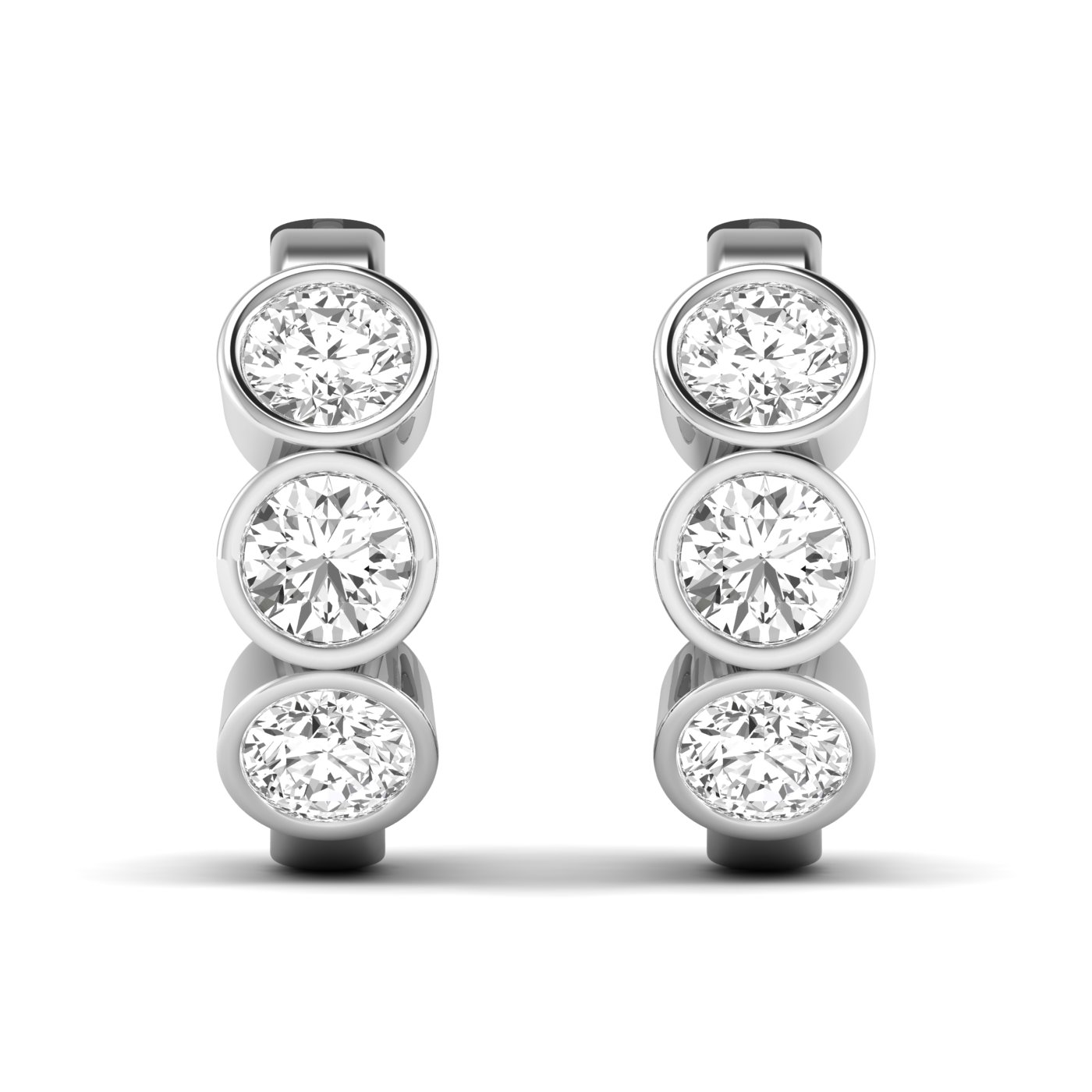 LGD 3-Stone Hoop Earrings
