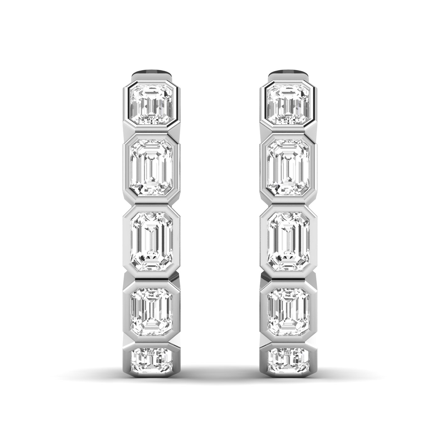 LGD 5-Stone Emerald Cut Hoop Earrings