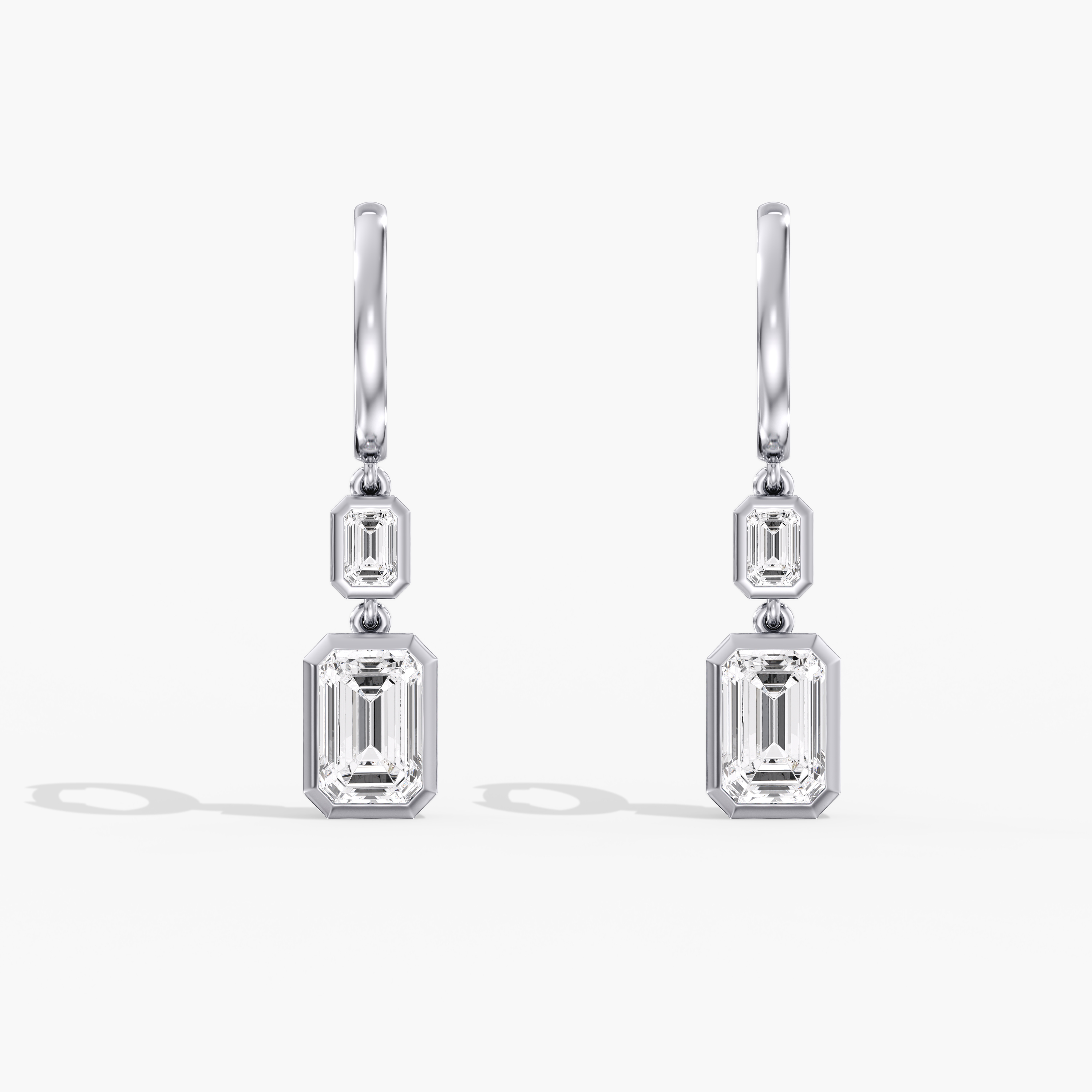 LGD Emerald Cut Drop Earrings